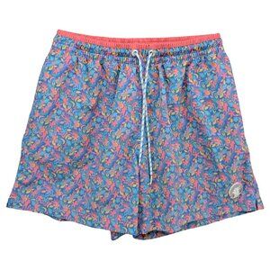 Chubbies Swim Trunks Mens Blue Pink Floral Lined 5.5" Swimsuit Size S